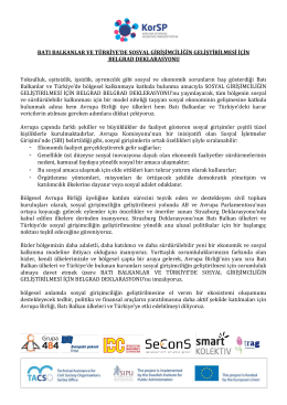 Belgrad Deklarasyonu (Türkçe Çeviri)