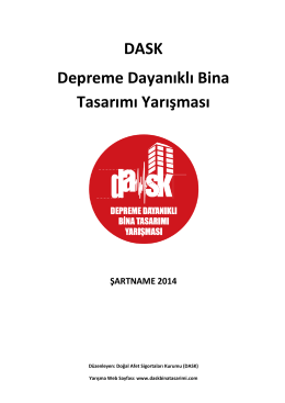 DASK Depreme Dayanıklı Bina Tasarımı Yarışması ŞARTNAME 2014