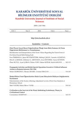 İçindekiler - Karabuk University Journal of Institute of Social Sciences