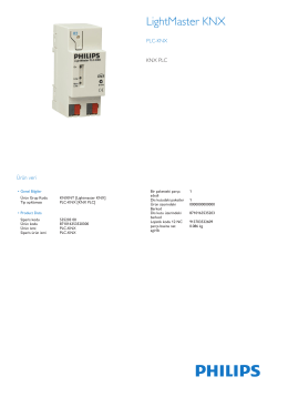 Product Leaflet: Philips PLC-KNX, KNX ağlarının düşük maliyetle