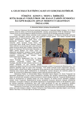 turkıye - kosova medya ısbırlıgı - Prof. Dr. Hasan Tahsin FENDOGLU