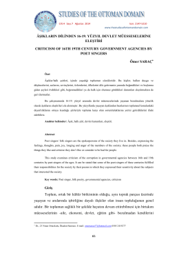 âşıkların dilinden 16-19. yüzyıl devlet müesseselerine eleştiri