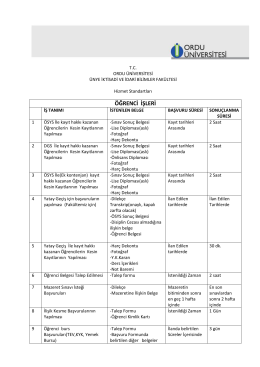 Hizmet Standartları - Ünye İktisadi İdari Bilimler Fakültesi