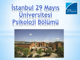 Psikoloji Bölümü - İstanbul 29 Mayıs Üniversitesi