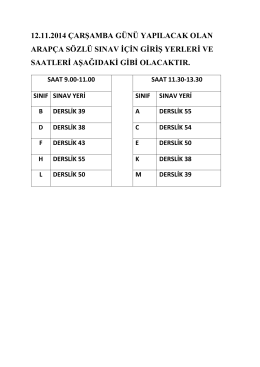 12.11.2014 çarşamba günü yapılacak olan arapça sözlü sınav için