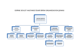 Edirne Devlet Hastanesi Organizasyon Şeması