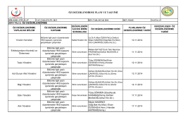 ÖZ DEĞERLENDİRME PLANI 2014 yılı 2