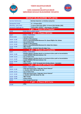 Program 17-21 Kasım 2014 İstanbul