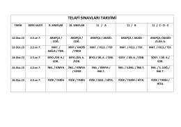 telafi sınavları takvimi