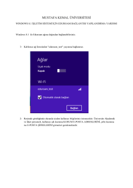 Windows 8.1 için Kablosuz Bağlantı Ayarları