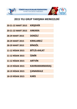 2015 yılı grup yarışma merkezleri