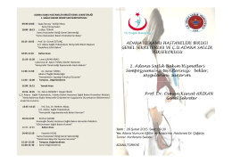 proğram ve davetiye - Adana Kamu Hastaneleri Birliği Genel