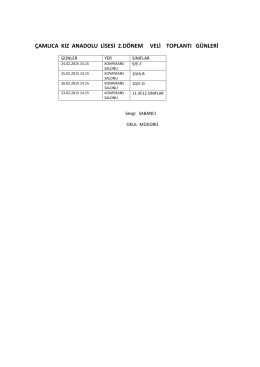 çamlıca kız anadolu lisesi 2.dönem veli toplantı günleri