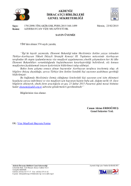 azerbaycan vize muafiyeti hk - Akdeniz İhracatçı Birlikleri