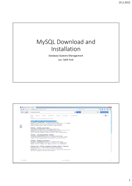 MySQL and Installation