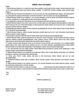 Birikimli Hesap Sözleşmesi 28.01.2015