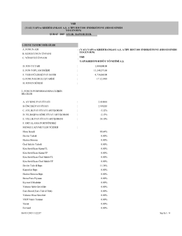 (YAU) YAPI ve KREDİ BANKASI A.Ş. A TIPI BIST 100 ENDEKSİ FONU