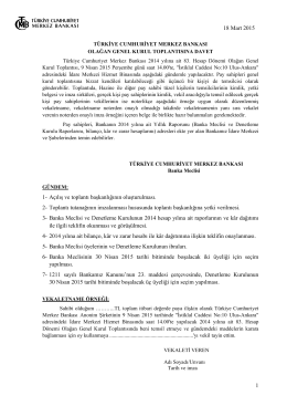 Türkiye Cumhuriyet Merkez Bankası Olağan Genel Kurul