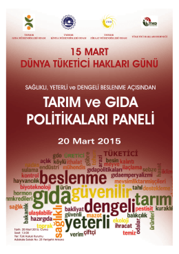 20 Mart 2015 tarihinde Tarım ve Gıda Politikaları Paneli