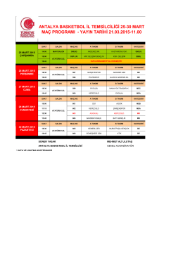 25-30 Mart Maç Programı.pdf - Antalya Gençlik ve Spor İl Müdürlüğü