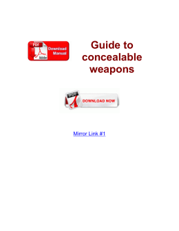 Guide to concealable weapons