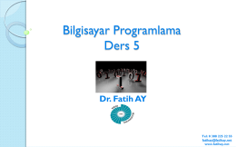 Ders 5 (01.04.2015) - Yrd.Doç.Dr.Fatih AY