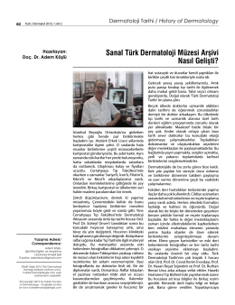 Sanal Türk Dermatoloji Müzesi Arşivi Nasıl Gelişti?