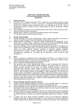 Strana 1 od 4 Opšti uslovi i odredbe poslovanja TE Connectivity