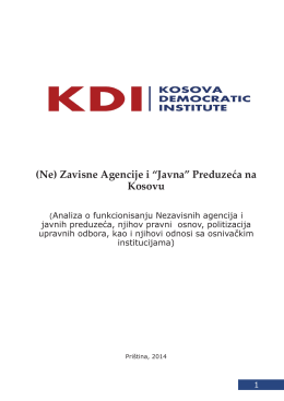 (Ne) Zavisne Agencije i “Javna” Preduzeća na Kosovu