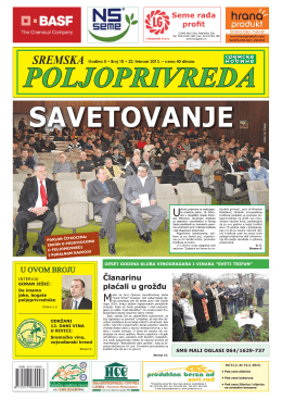 Sremska poljoprivreda broj 10 22. februar 2013.