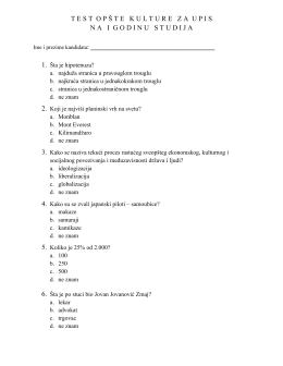 Primer prijemnog ispita