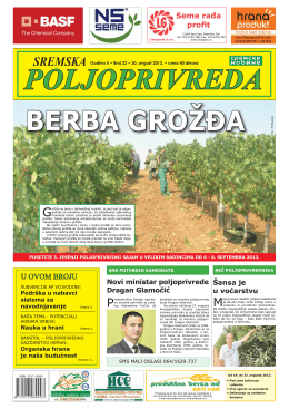 Sremska poljoprivreda broj 22 30. avgust 2013.