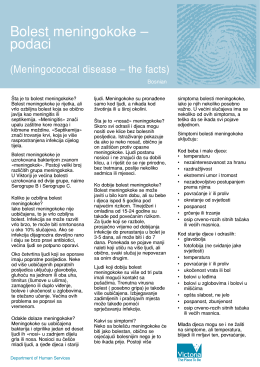 Bolest meningokoke ‡ podaci