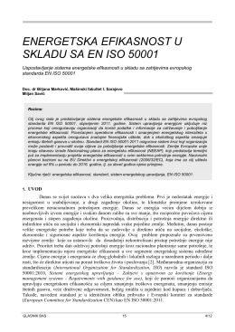 ENERGETSKA EFIKASNOST U SKLADU SA EN ISO 50001