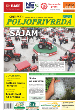 Sremska poljoprivreda broj 16. 31. maj 2013.