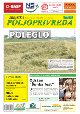 Sremska poljoprivreda broj 17. 14. jun 2013.