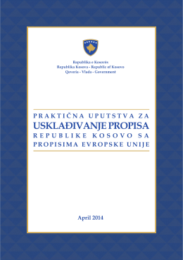 Praktična uputstva za usklađivanje propisa Republike Kosovo sa