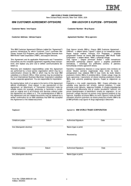 ibm customer agreement-offshore ibm ugovor s kupcem