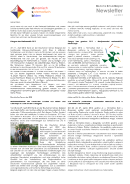 Newsletter - Deutsche Schule Belgrad