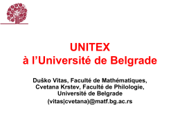 UNITEX à l`Université de Belgrade