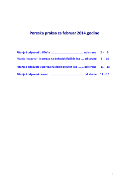 Poreska praksa za februar 2014.godine