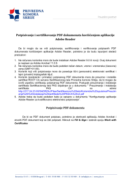 Potpisivanje i sertifikovanje PDF dokumenata korišćenjem aplikacije
