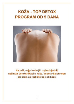 koža - top detox program od 5 dana - Institut za prirodnu medicinu