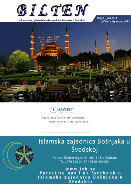 Bilten br. 4 - Islamska zajednica Bošnjaka u Švedskoj