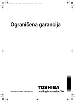 TOSHIBA ograničena garancija za laptop, PC i tablet računare
