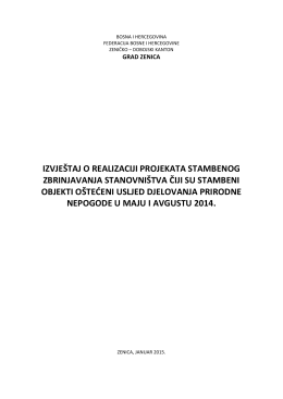 2. Izvještaj o realizaciji projekata stambenog zbrinjavanja