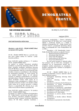 Bilten maj - juni 2014 | PDF - Demokratska fronta Unsko