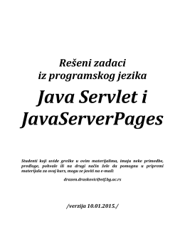 Java Servleti i Java Server Pages