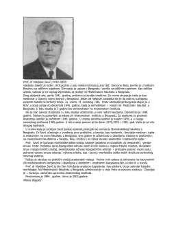 Prof. dr Vladislav Savić (1919-2003) Vladislav Daačić je rođen