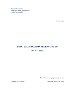 Strategija razvoja FBiH 2010-2020 - Federalno ministarstvo kulture i